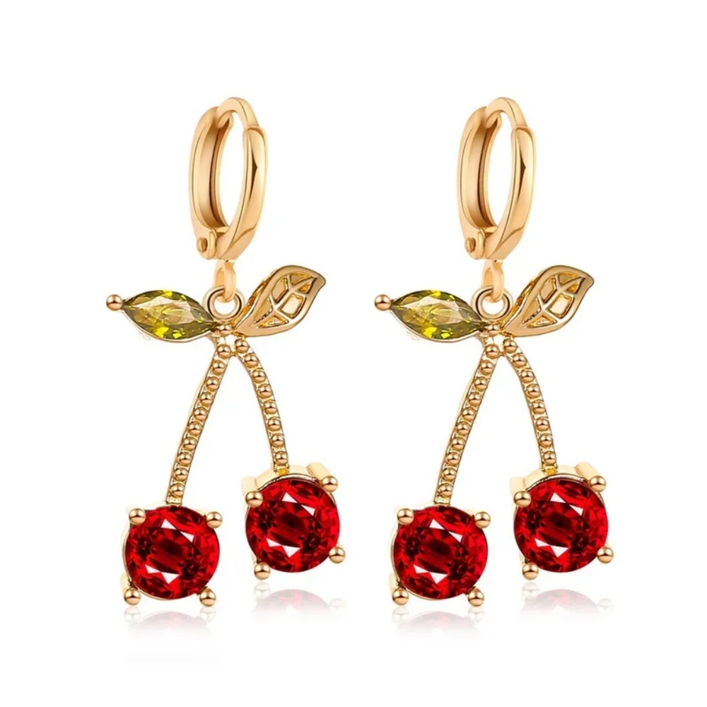 4/$25 Cherry Huggie Earrings